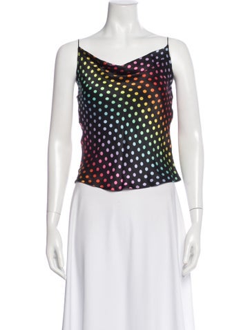 Pre-owned Olivia Rubin Silk Polka Dot Print Top In Pink