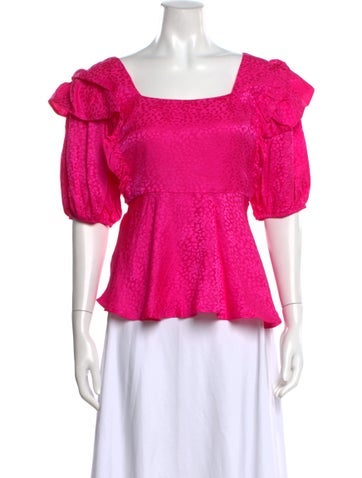 Pre-owned Olivia Rubin Silk Printed Top In Pink