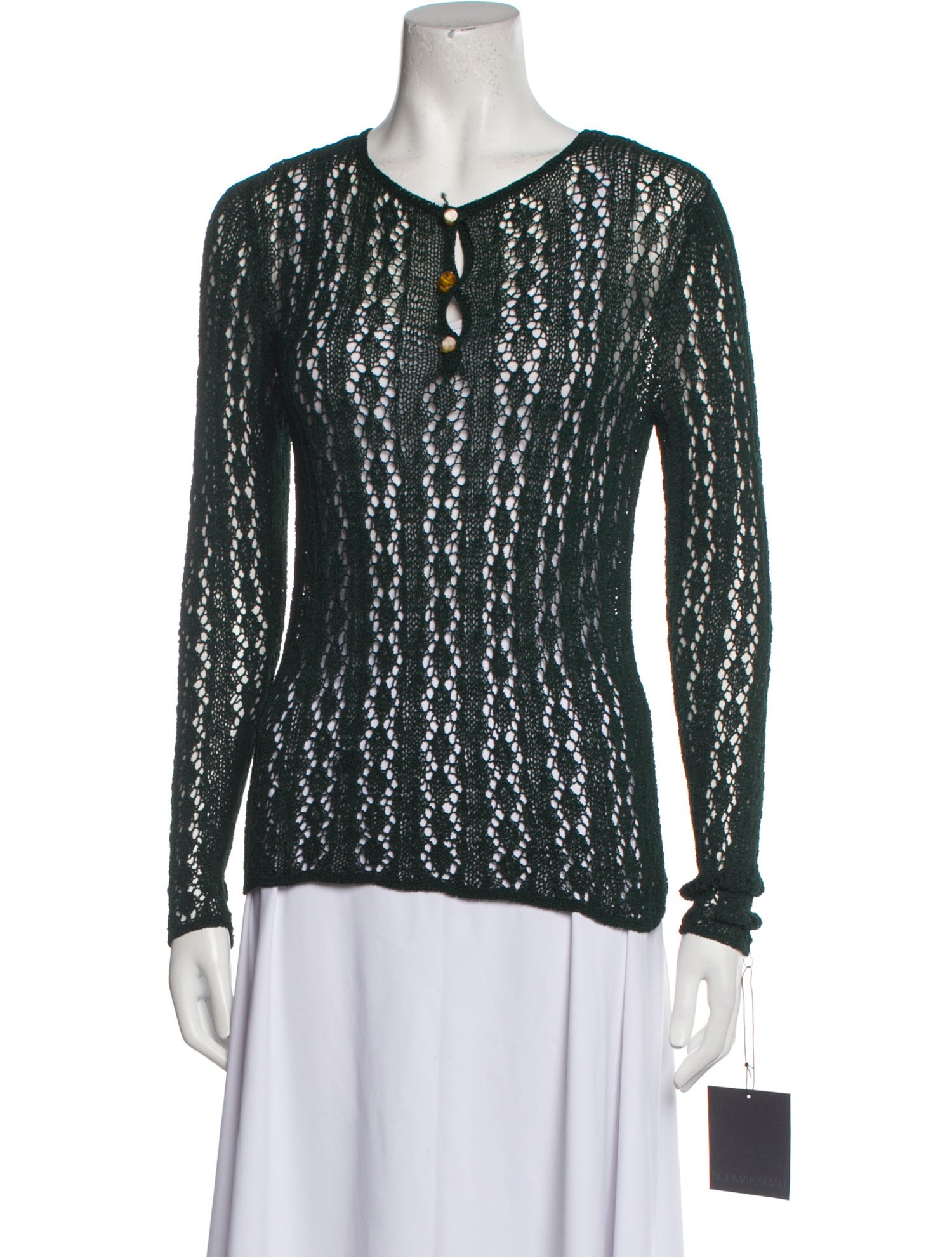 OMO Norma Kamali Vintage Lace Pattern Top