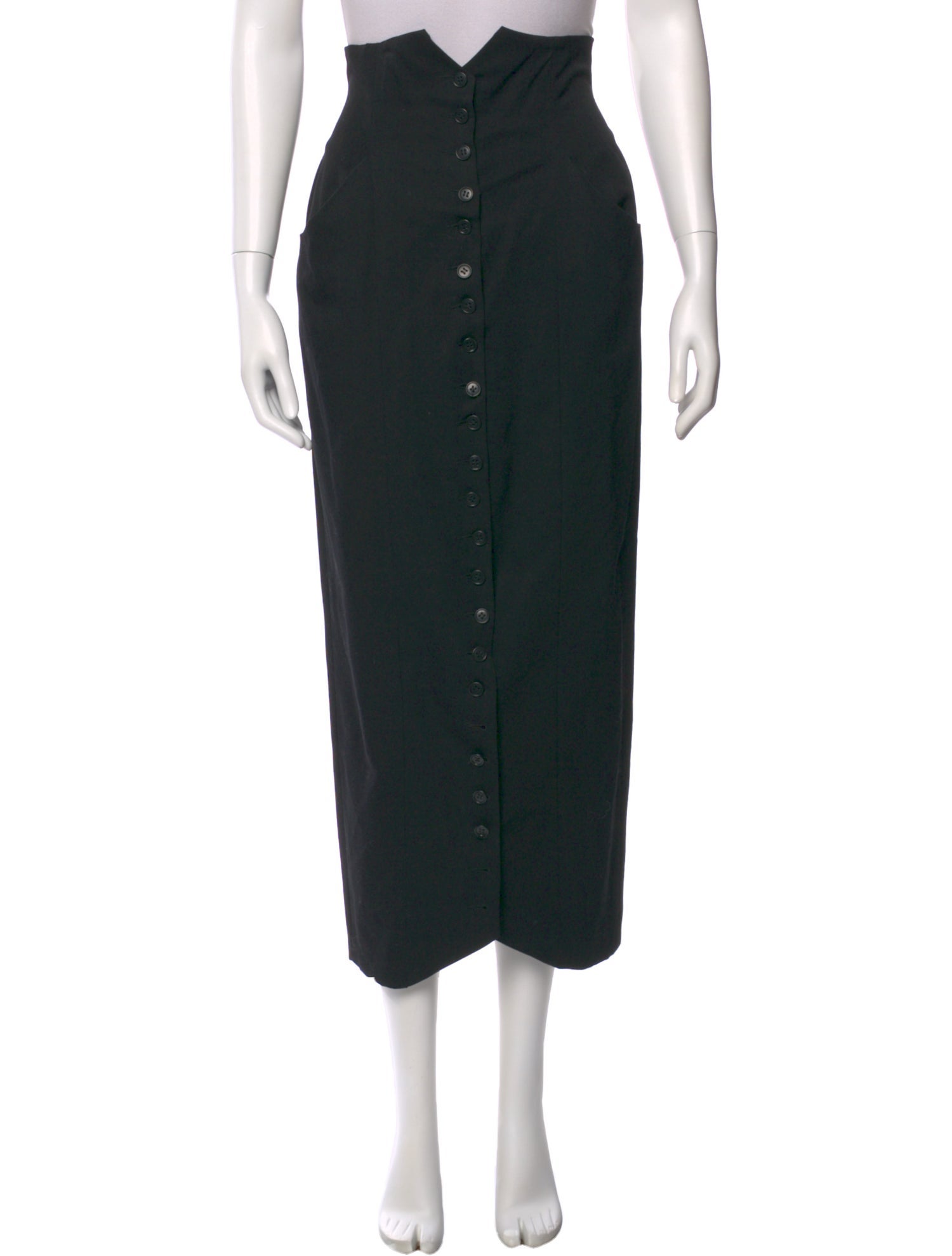 OMO Norma Kamali Wool Midi Length Skirt