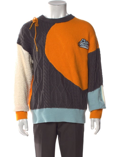 13DE Marzo Colorblock Pattern Crew Neck Pullover