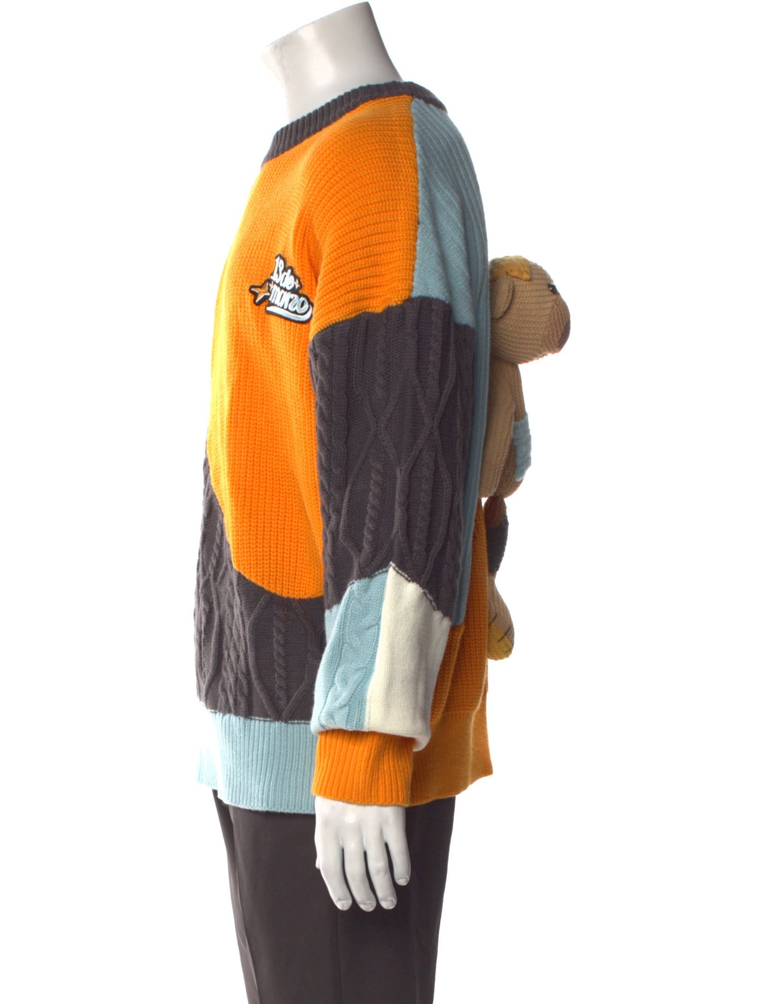 13DE Marzo Colorblock Pattern Crew Neck Pullover