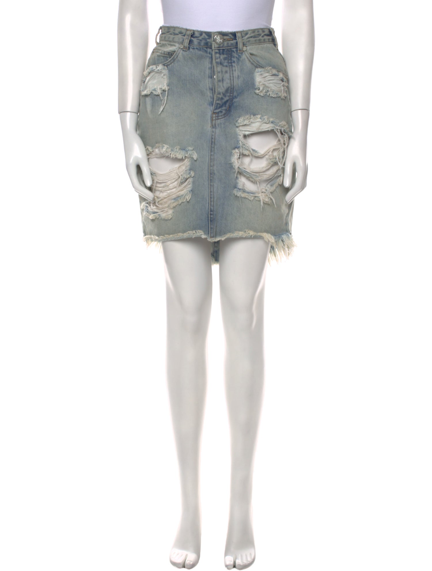 Onesixone Distressed Accents Knee-Length Skirt
