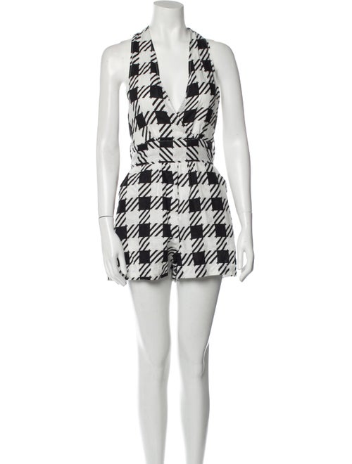 Onia Plaid Print Halterneck Romper