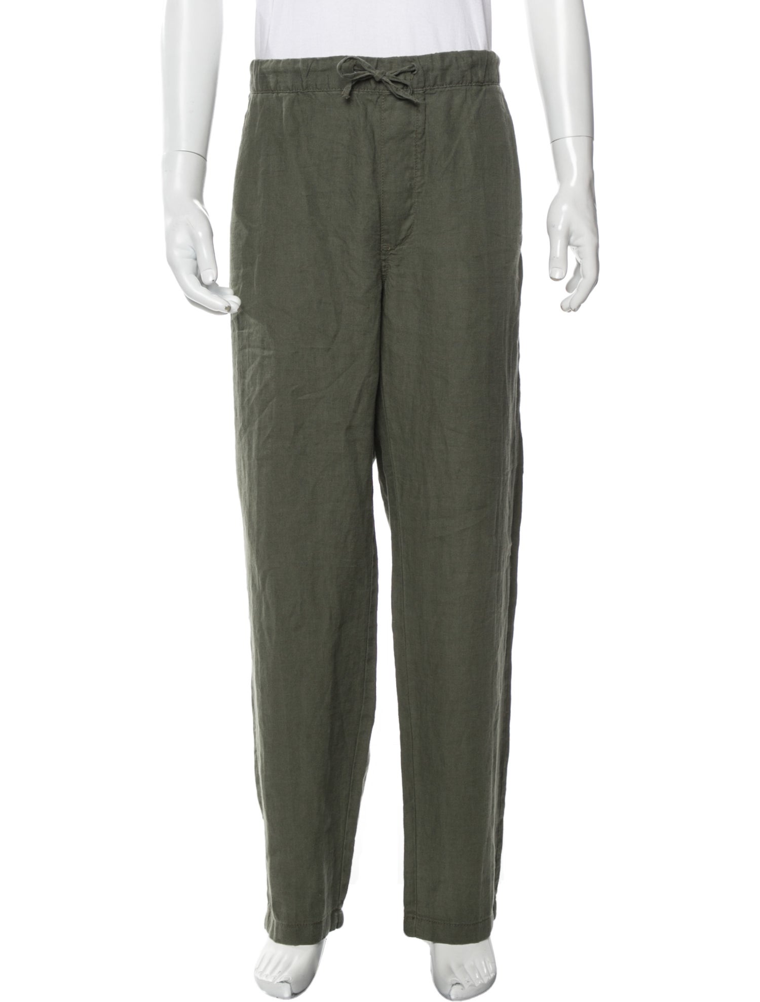 Onia Linen Pants Green, 11" Rise Pants, Clothing WONIA24314 The