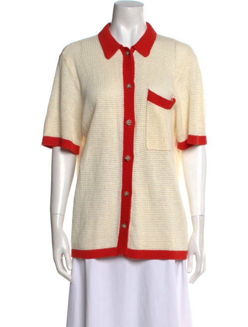 Onia Linen Colorblock Pattern Sweater