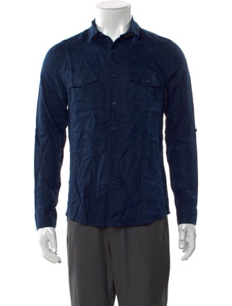 Onia Linen Long Sleeve Denim Shirt