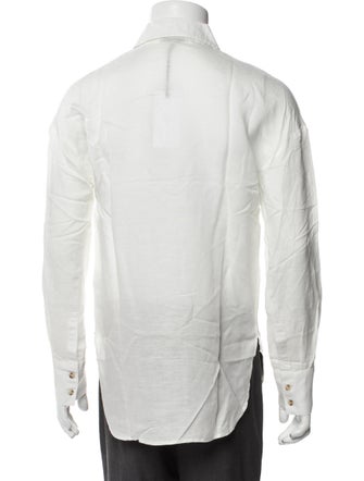 Onia Linen Long Sleeve Button-Up Top