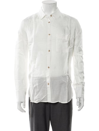Onia Linen Long Sleeve Button-Up Top