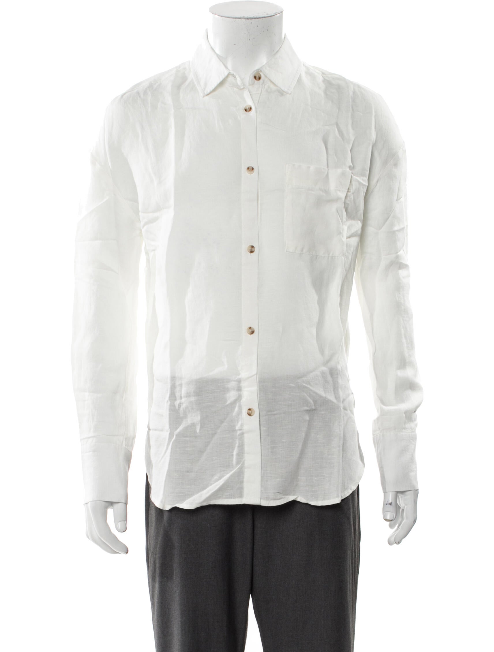Onia Linen Long Sleeve Button-Up Top