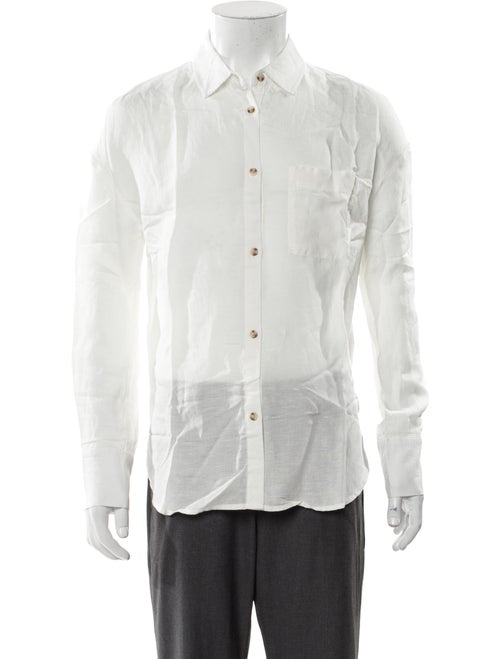 Onia Linen Long Sleeve Button-Up Top