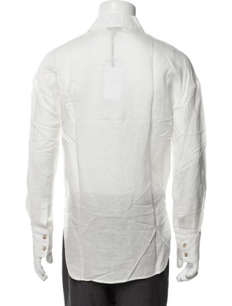 Onia Linen Long Sleeve Button-Up Top