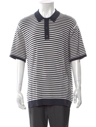Onia Striped Collar Polo Sweater