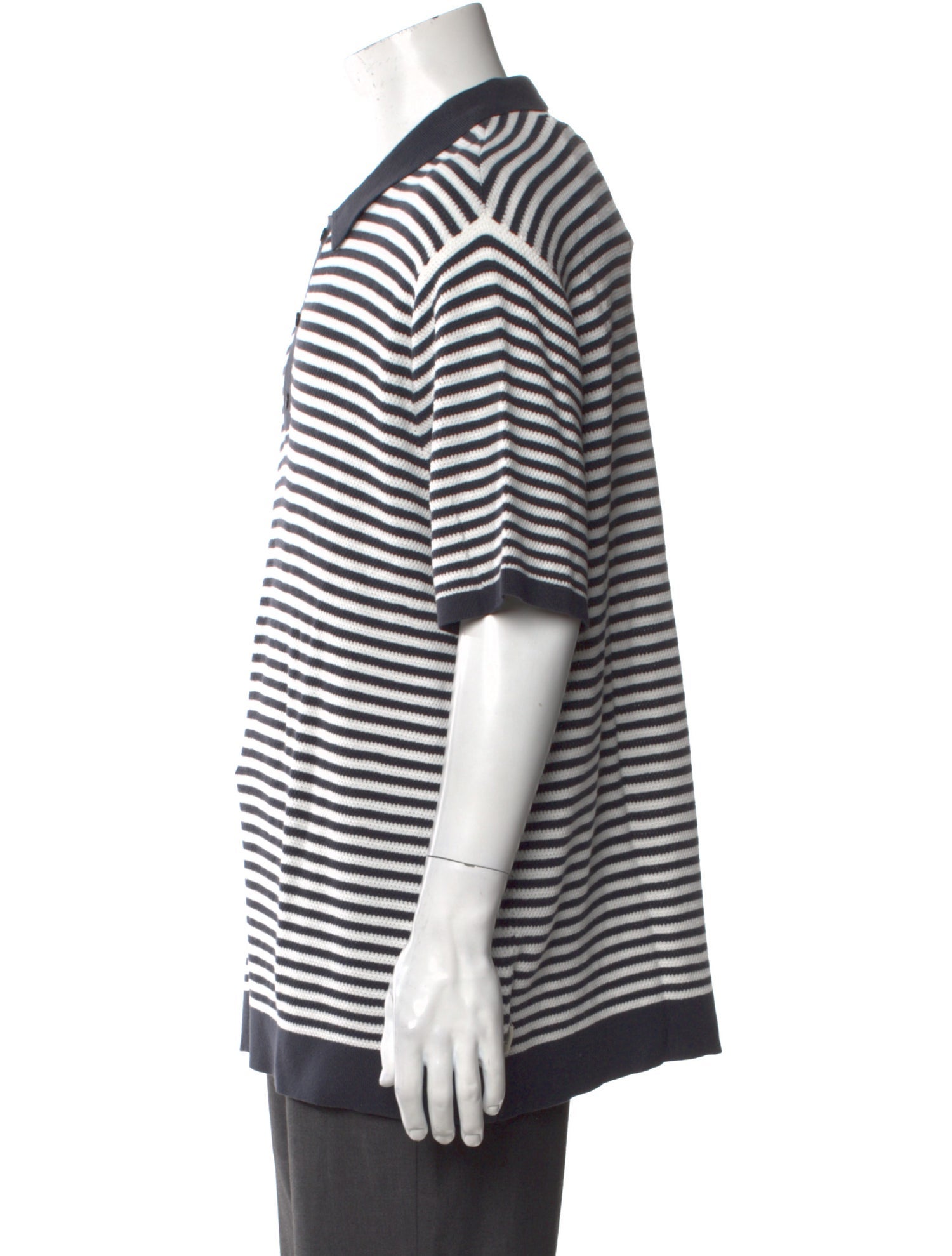 Onia Striped Collar Polo Sweater