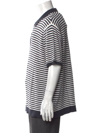 Onia Striped Collar Polo Sweater