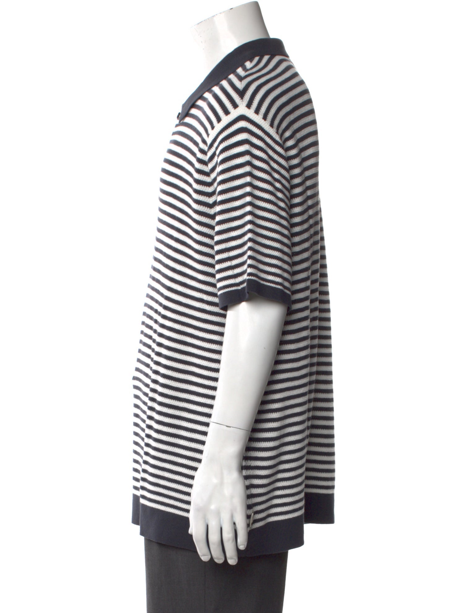 Onia Striped Collar Polo Sweater
