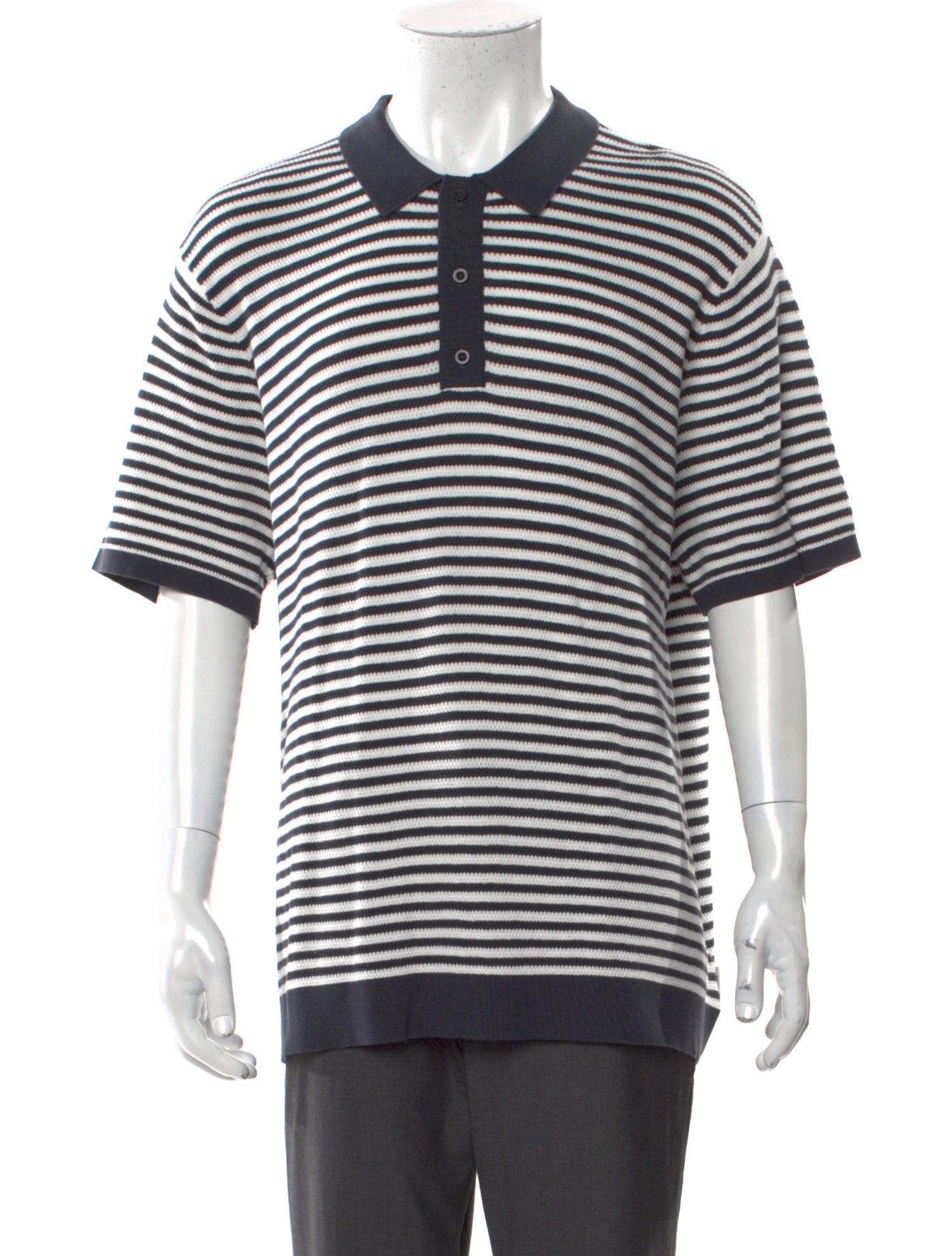 Onia Striped Collar Polo Sweater w/ Tags