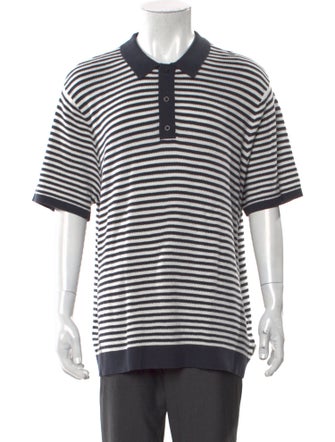 Onia Striped Collar Polo Sweater