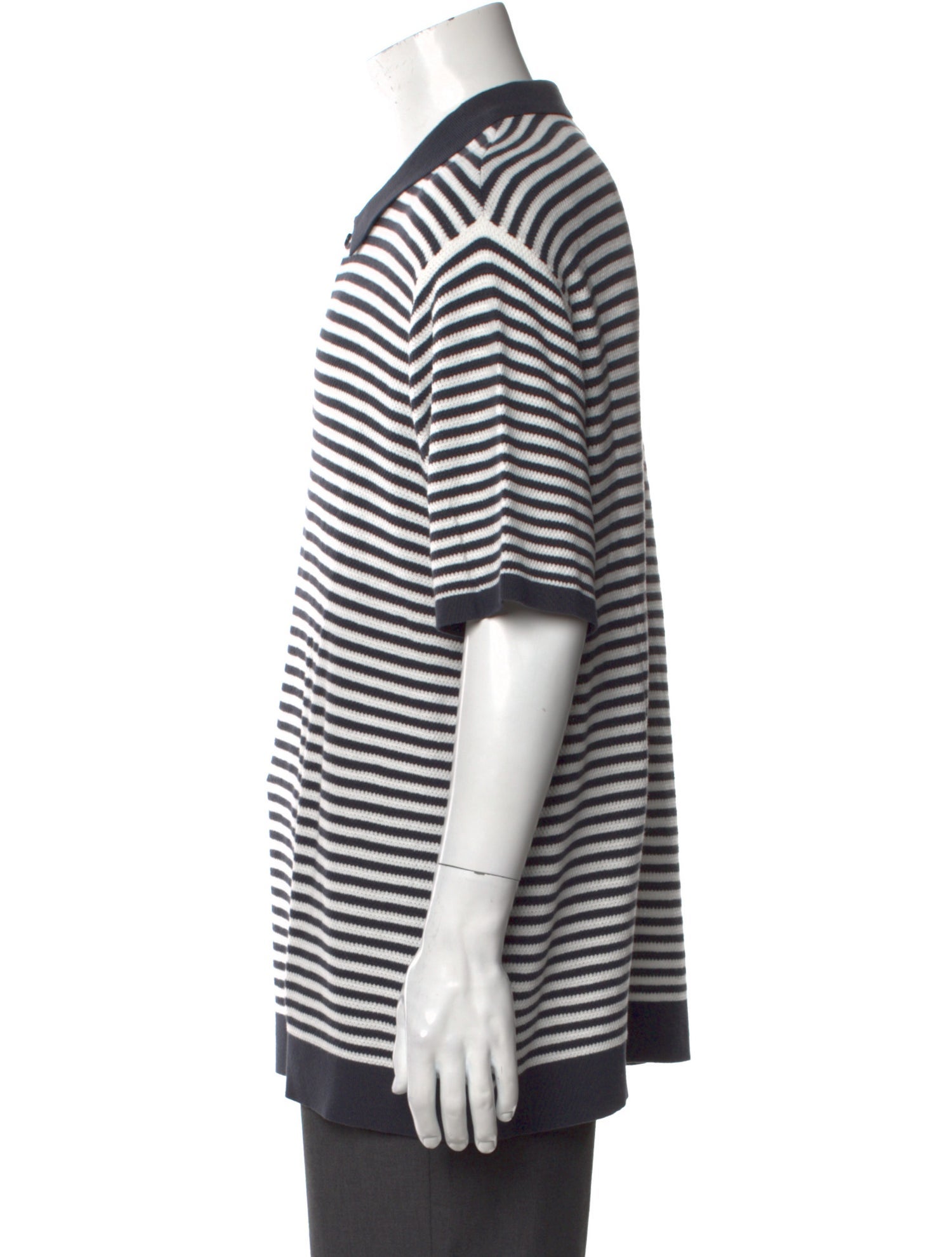 Onia Striped Collar Polo Sweater