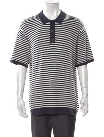 Onia Striped Collar Polo Sweater