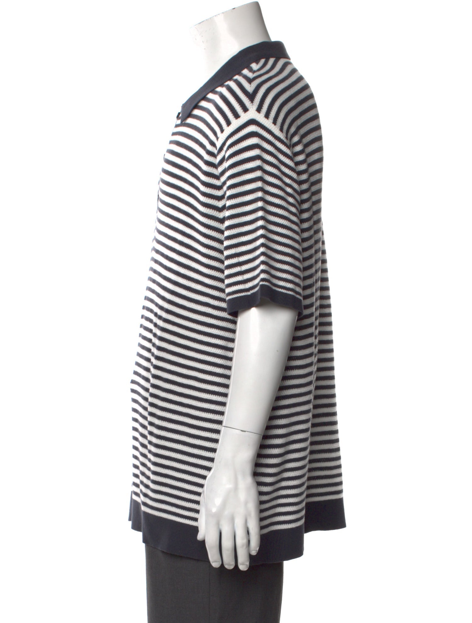 Onia Striped Collar Polo Sweater