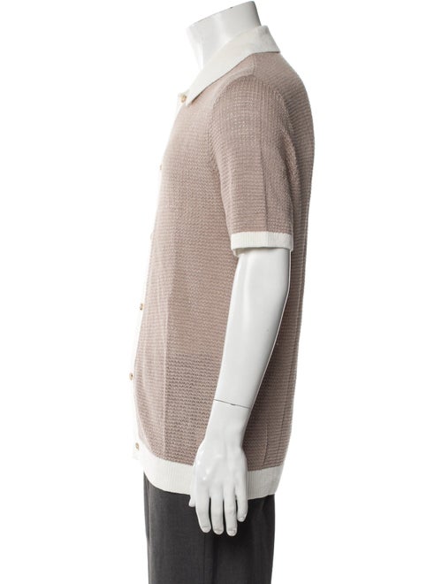 Onia Linen Colorblock Pattern Cardigan