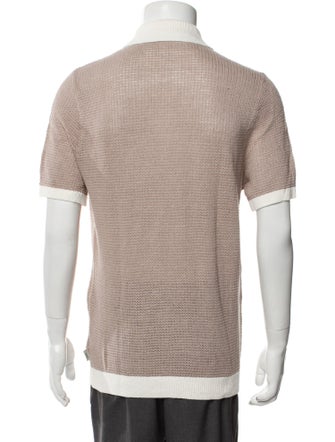 Onia Linen Colorblock Pattern Cardigan