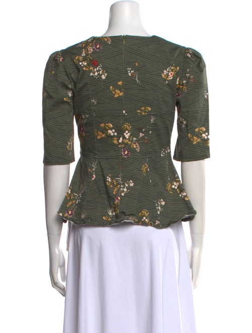 Onirik Floral Print Bateau Neckline Top