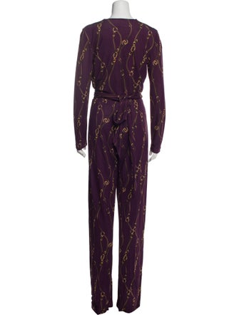 1-One Printed V-Neck Jumpsuit