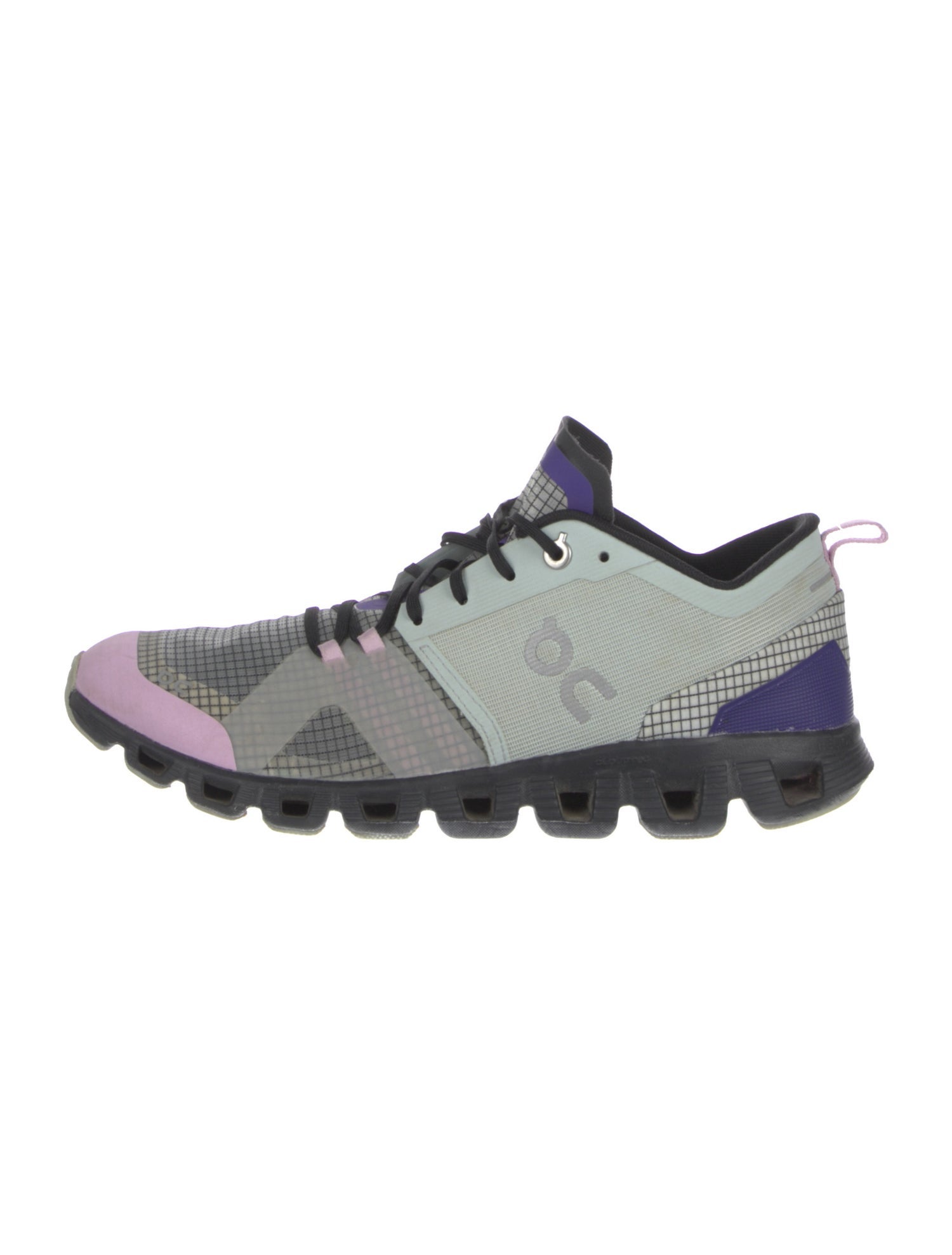 On Nylon Colorblock Pattern Athletic Sneakers