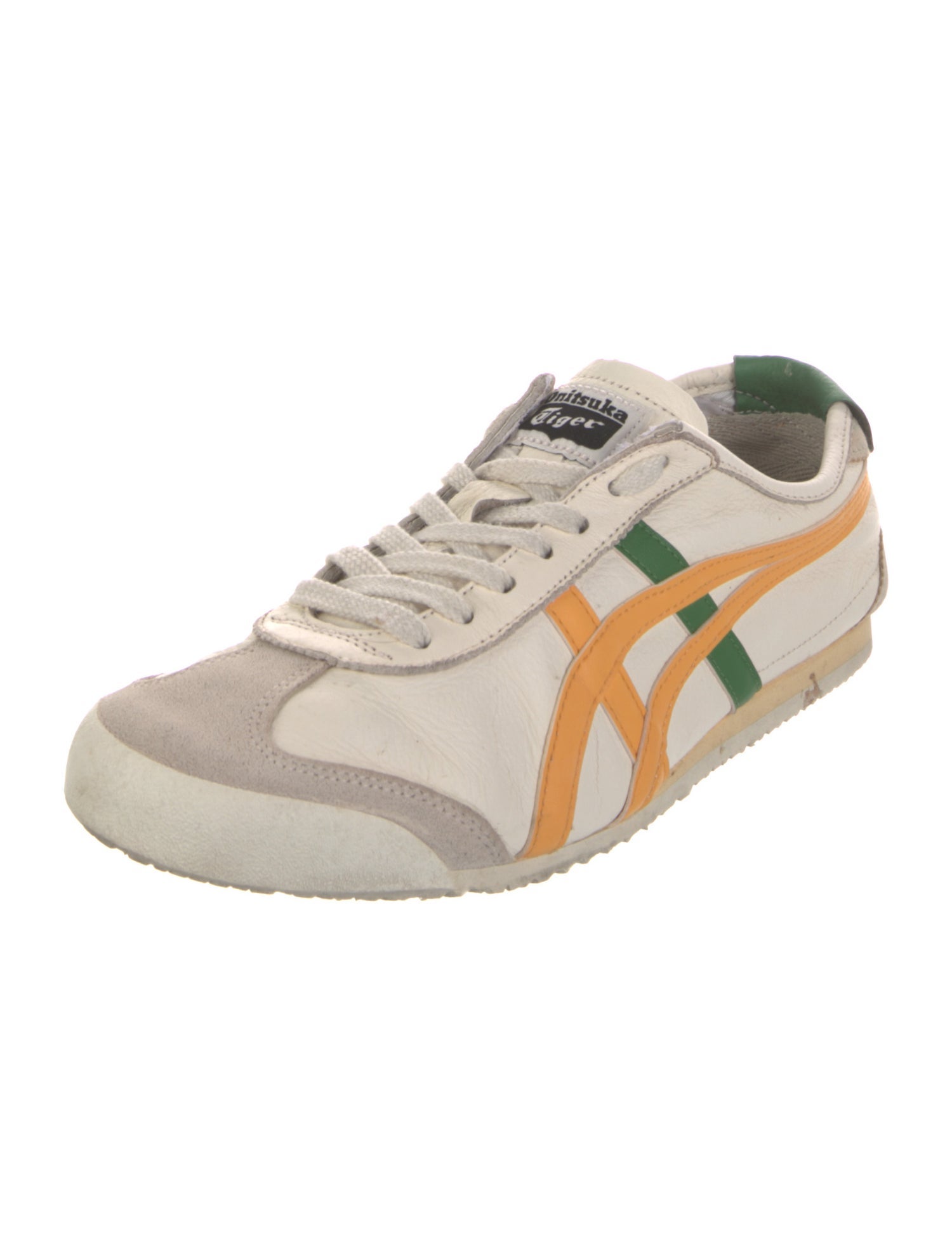 Onitsuka Tiger Leather Colorblock Pattern Sneakers