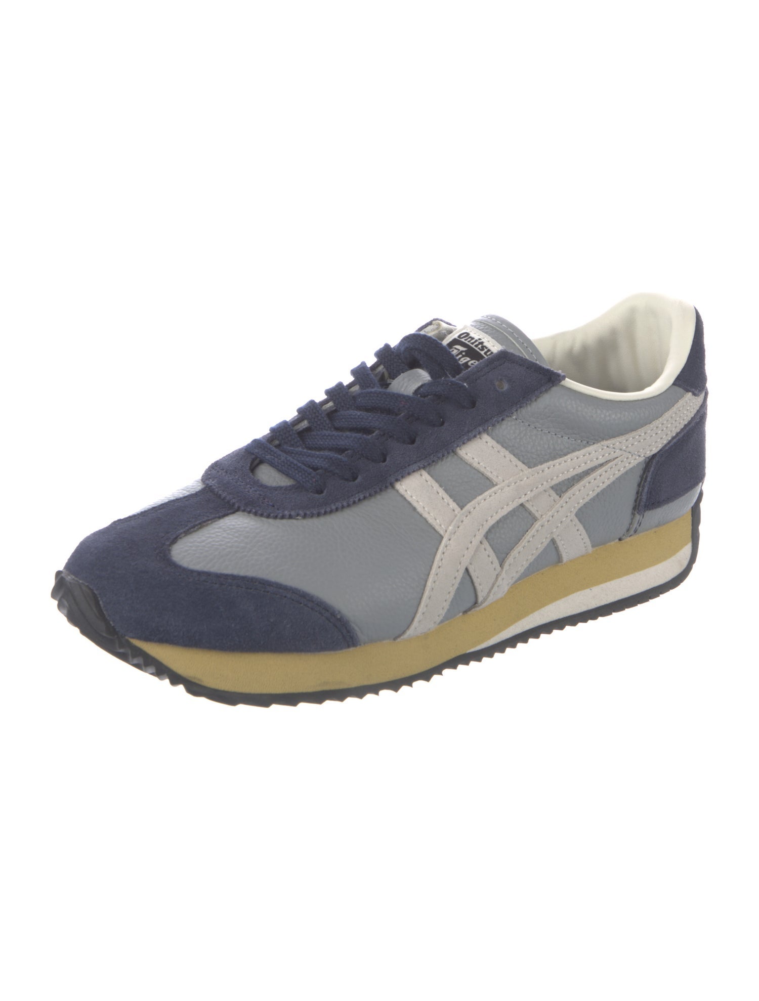 Onitsuka Tiger Leather Colorblock Pattern Athletic Sneakers