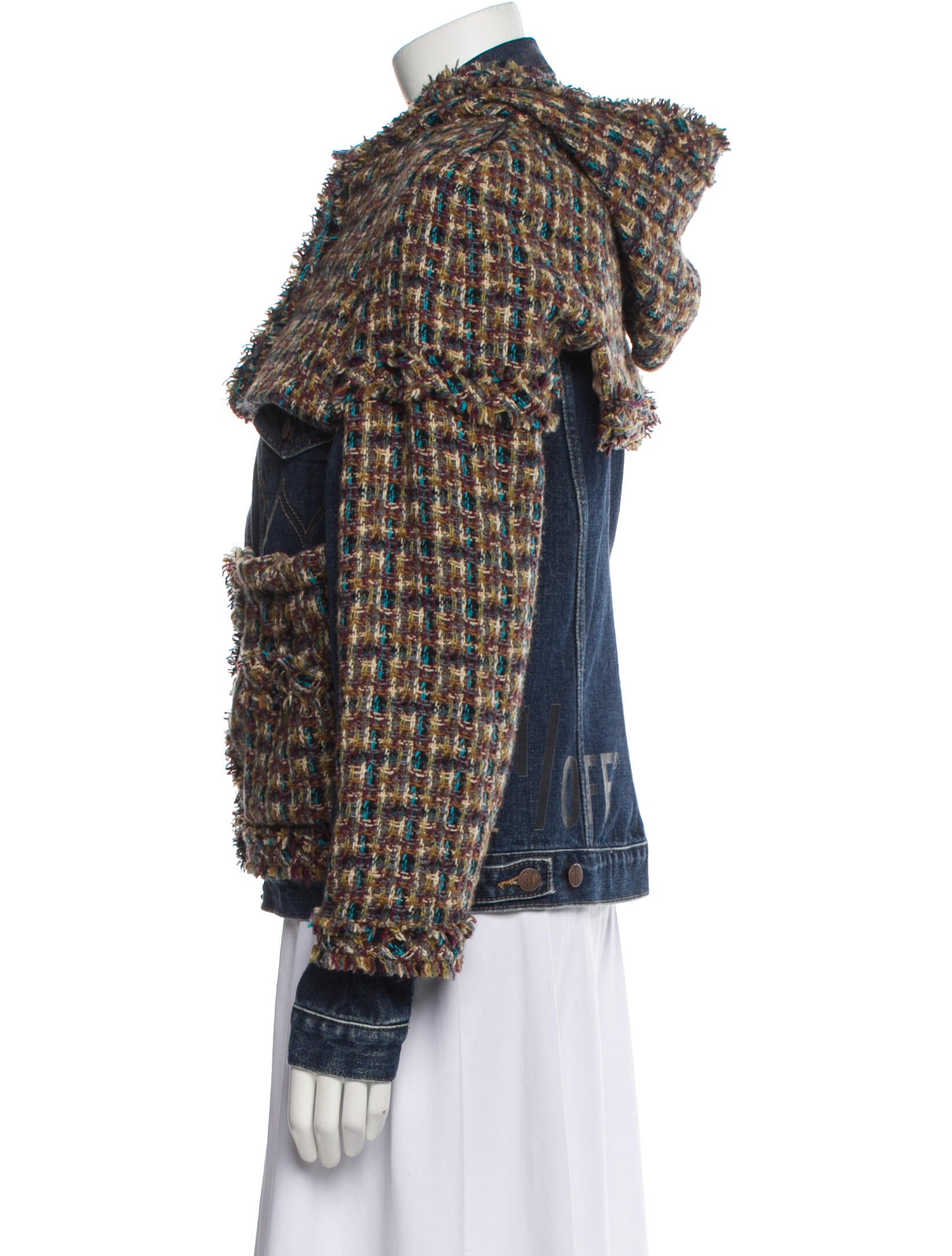 1/OFF Houndstooth Print Denim Jacket