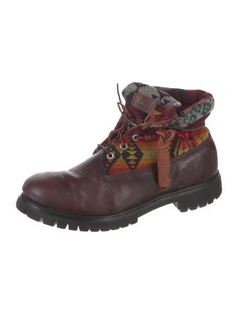 Opening Ceremony x Timberland Leather Printed Lace-Up Boots