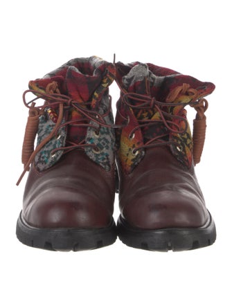 Opening Ceremony x Timberland Leather Printed Lace-Up Boots