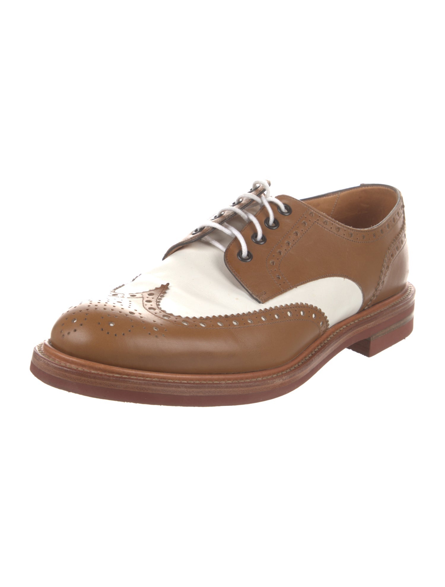 Ortigni Leather Colorblock Pattern Brogues