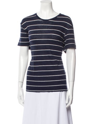 Orlebar Brown Tops Linen Striped T-Shirt XL