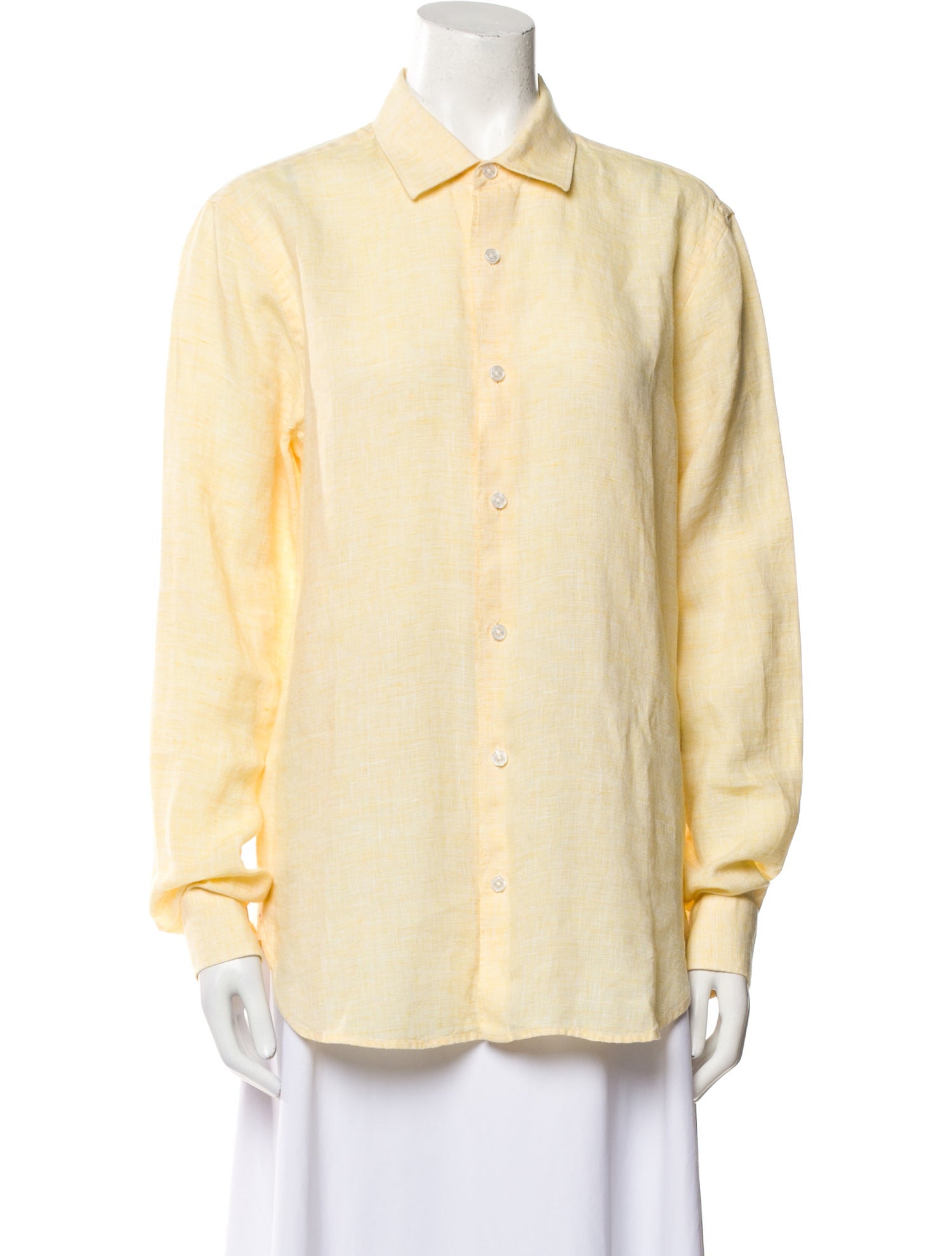 Orlebar Brown Linen Long Sleeve Button-Up Top