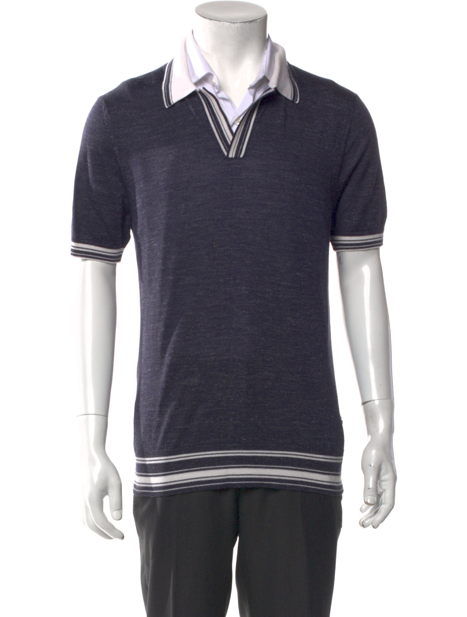 Orlebar Brown Merino Wool V-Neck Polo Shirt