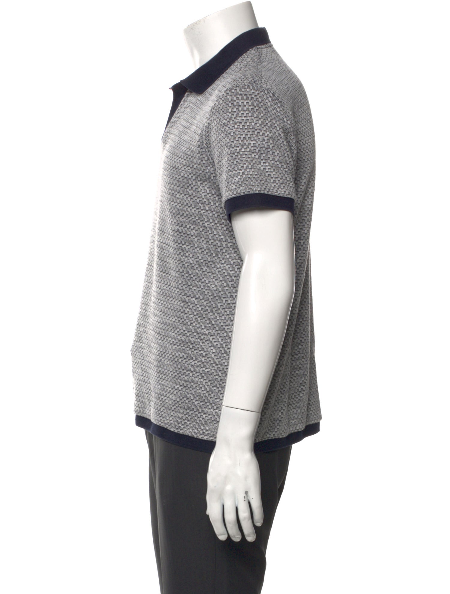 Orlebar Brown Colorblock Pattern V-Neck Polo Shirt