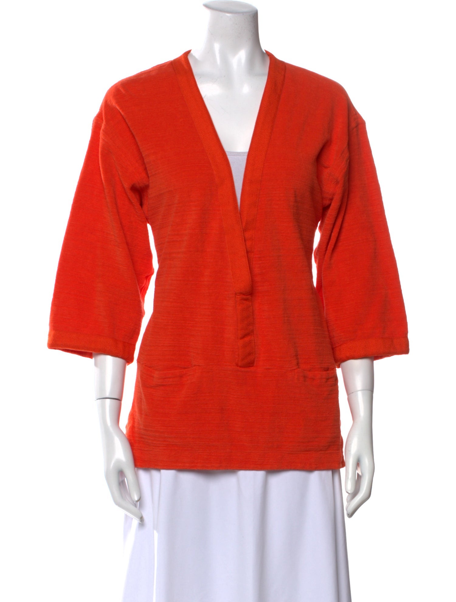 Orlebar Brown V-Neck Three-Quarter Sleeve Blouse