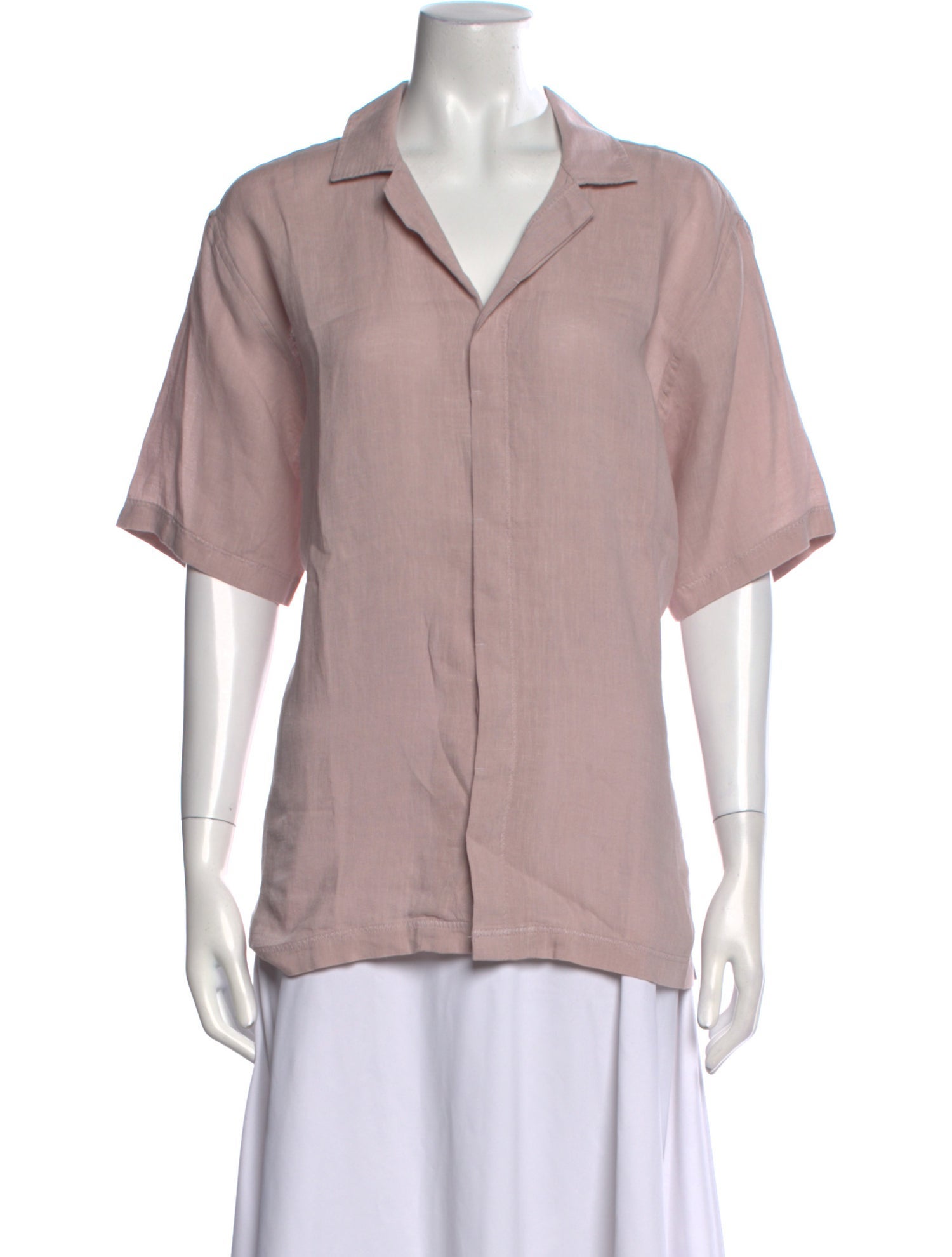 Orlebar Brown Linen V-Neck Button-Up Top