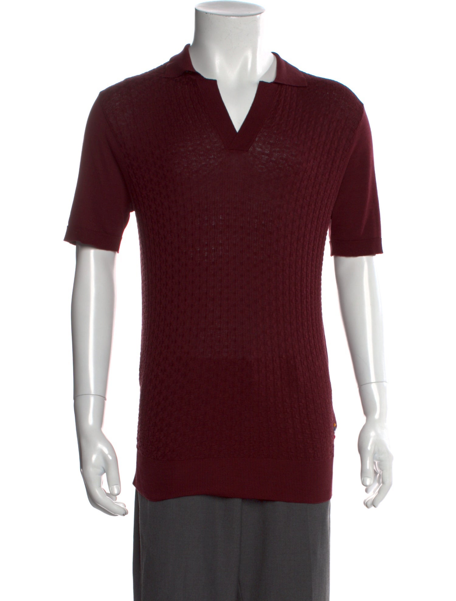 Orlebar Brown Silk V-Neck Polo Shirt w/ Tags