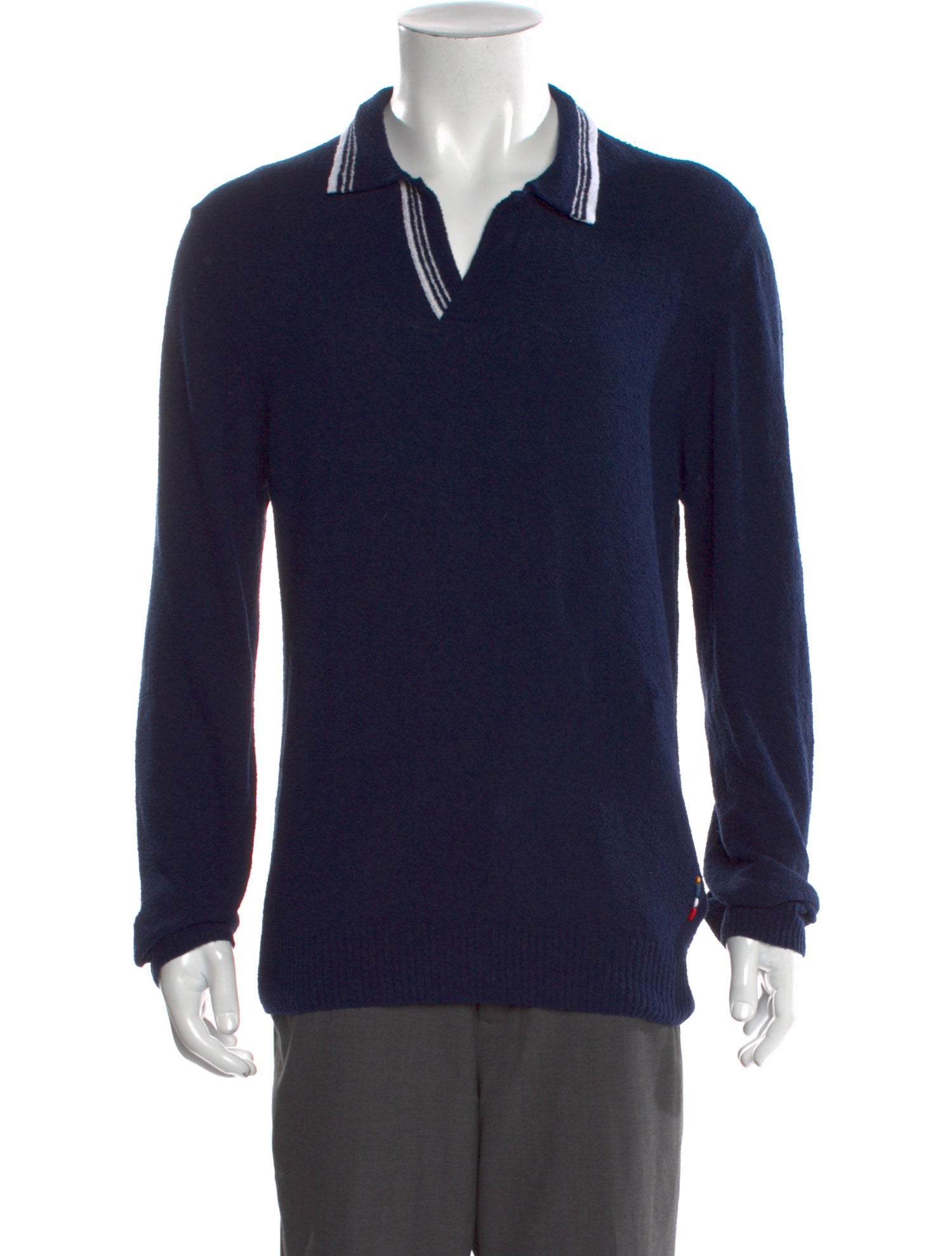 Orlebar Brown V-Neck Long Sleeve Polo Shirt