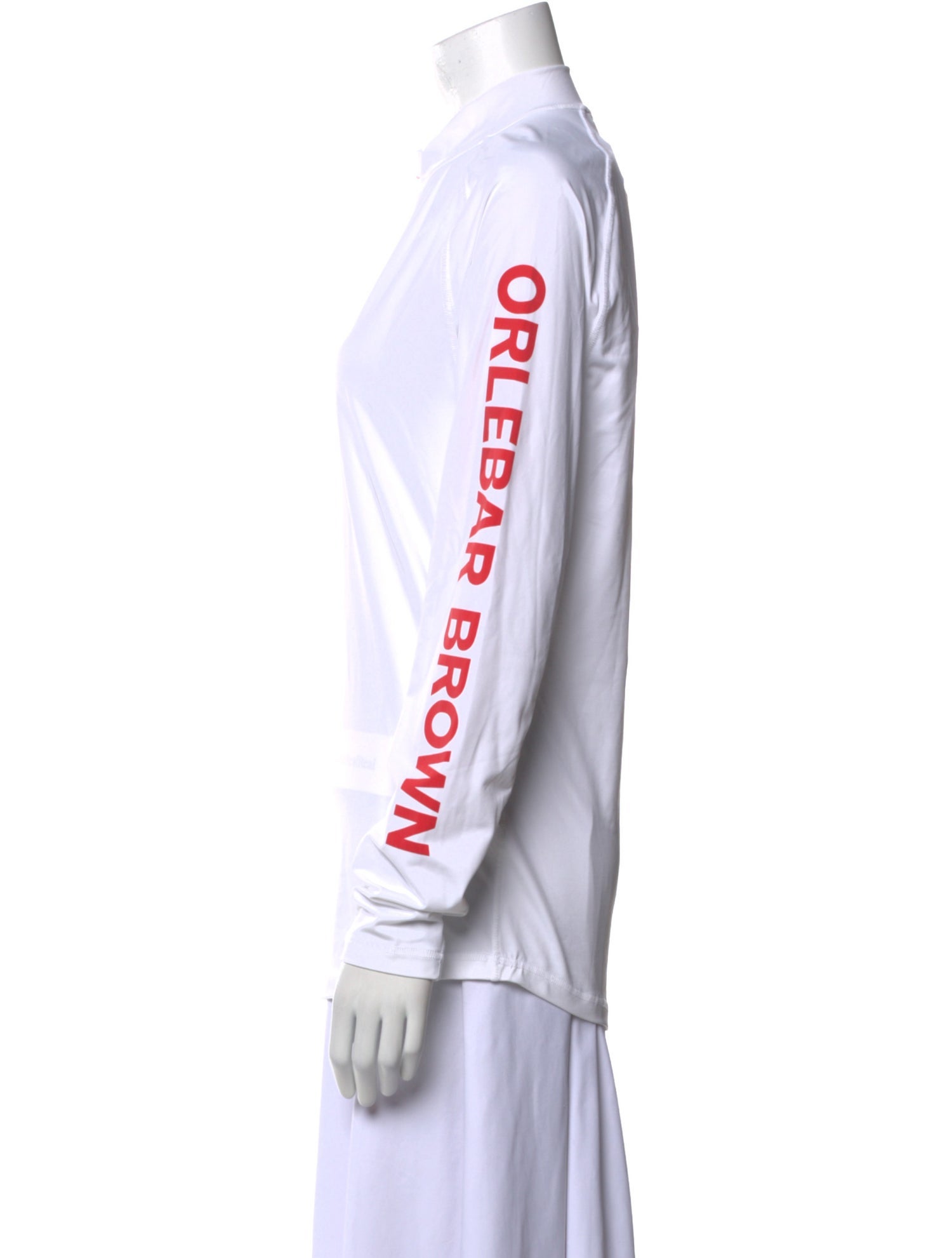 Orlebar Brown Mock Neck Long Sleeve Button-Up Top