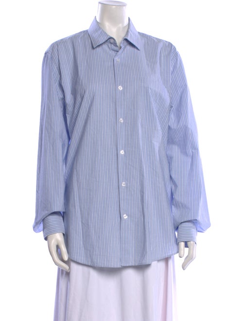 Orlebar Brown Striped Long Sleeve Button-Up Top