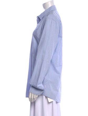 Orlebar Brown Striped Long Sleeve Button-Up Top