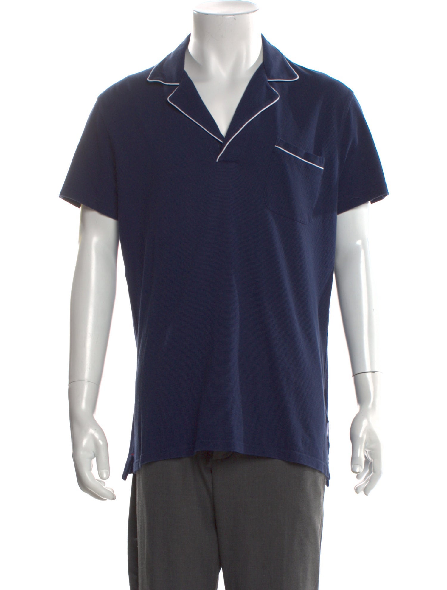 Orlebar Brown Striped V-Neck Polo Shirt