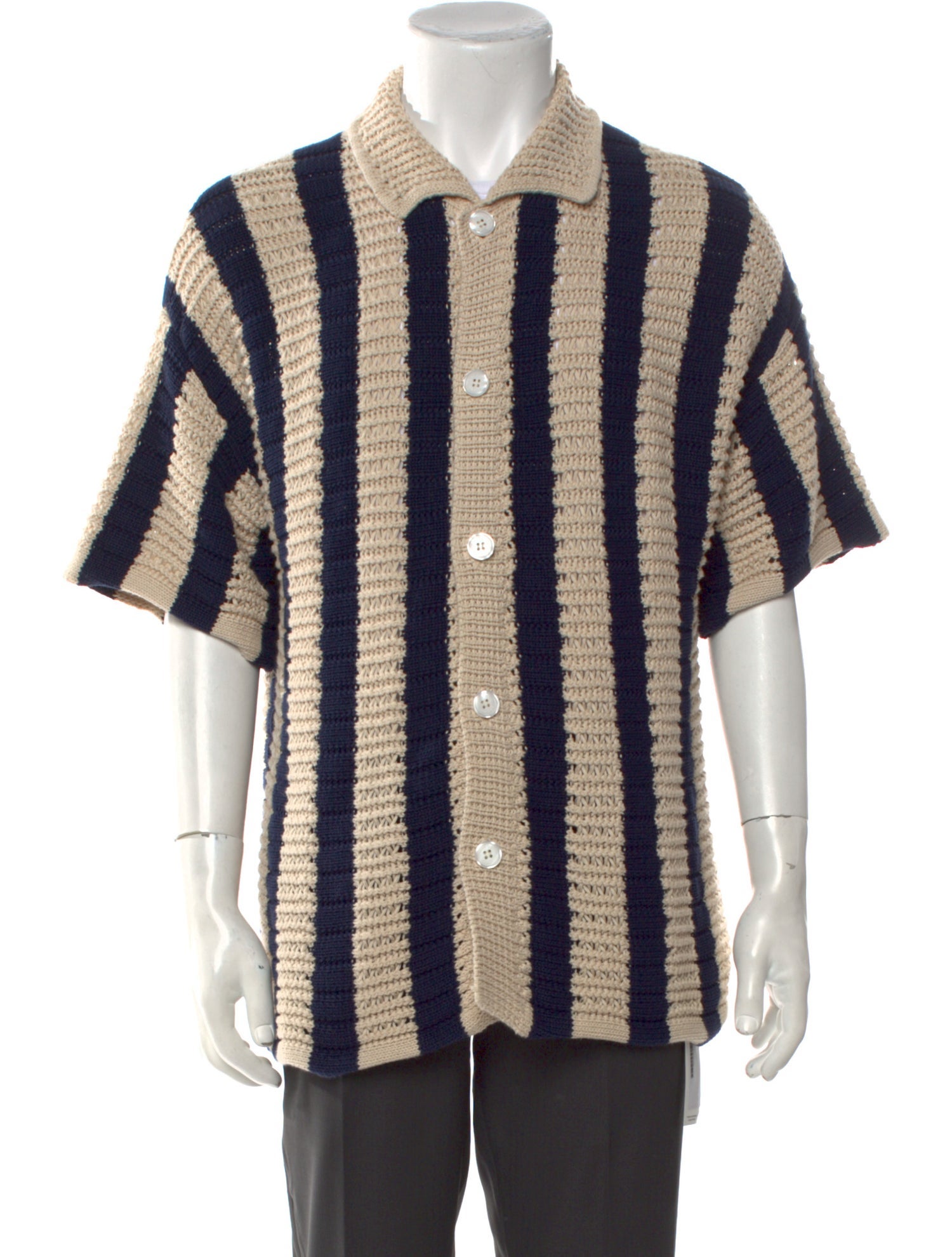 Orlebar Brown Striped Collar Polo Sweater