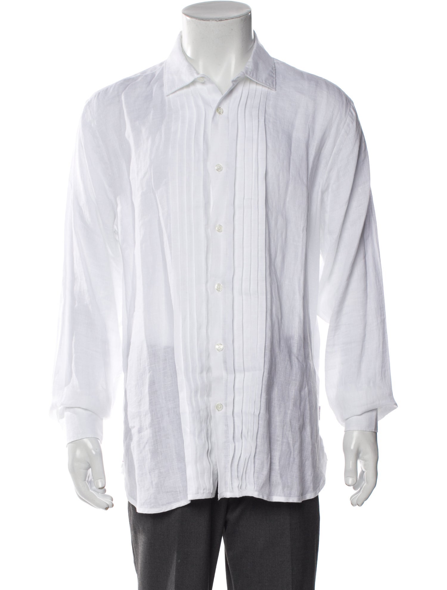 Orlebar Brown Linen Striped Tuxedo Shirt